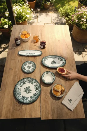 Akayev Porselen Vintage Green 20 Parça Kahvaltı Takımı