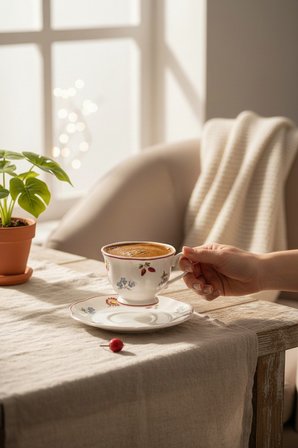 Akayev Petite Fleur 6lı Porselen Kahve Fincan Seti