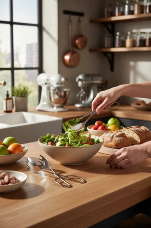 Akayev Aurea 3lü Premium Çelik Pasta Salata Makarna Maşa Takımı