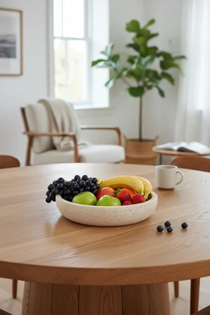 Akayev Traverten 25 Cm Yuvarlak Kase Sunum Tabağı