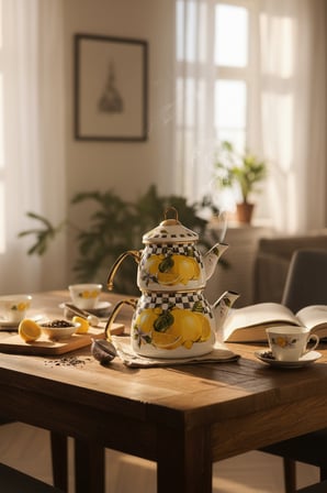 Akayev Emaye Limon Çaydanlık