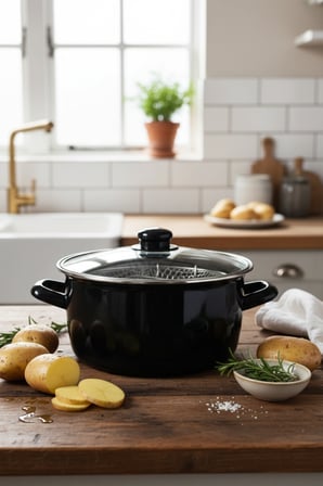 Akayev Emaye 24 Cm Klasik Kızartma Tenceresi