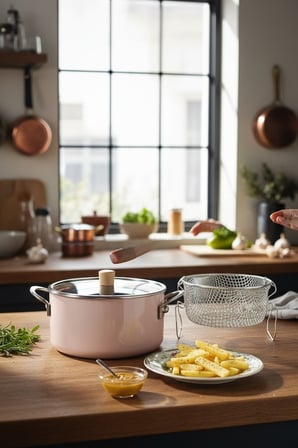 Akayev Emaye 23 Cm Pro Kızartma ve Yoğurt Tenceresi Pembe
