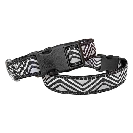 Doggie Dalga Desenli Dokuma Köpek Boyun Tasması 1,5 cm x 27-40 cm Siyah