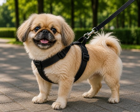 Gezdirme Kayışlı Dokuma Köpek Göğüs Tasma Seti 32*47-110 cm Siyah