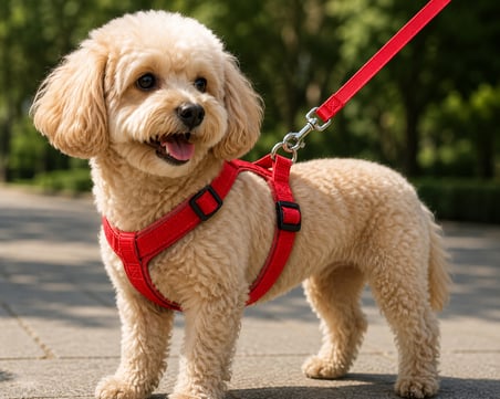 Gezdirme Kayışlı Dokuma Köpek Göğüs Tasma Seti 32*47-110 cm Kırmızı