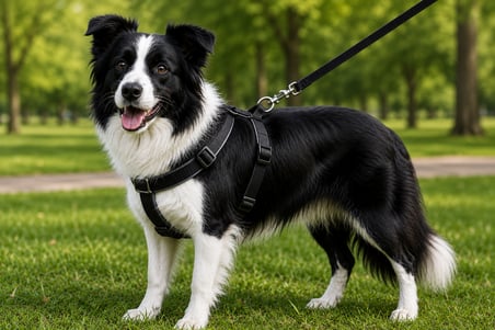Gezdirme Kayışlı Dokuma Köpek Göğüs Tasma Seti 40*60-110 cm Siyah