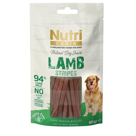 Nutri Canin Tahılsız Kuzulu Şeritler Köpek Ödül Maması 80Gr