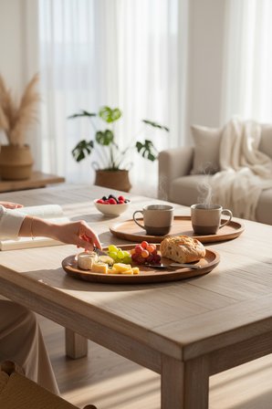Akayev 2li Akasya Oval Sunum Tabağı Seti