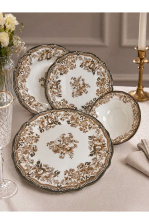Porser Velour Brown Fulya Yemek Seti 24 parça