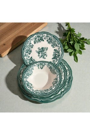 Porser Velour Green Fulya Yemek Seti 24 parça