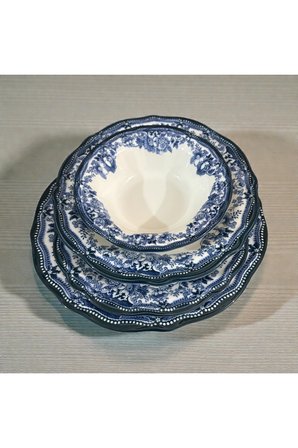Porser Velour Navy Fulya Yemek Seti 24 parça