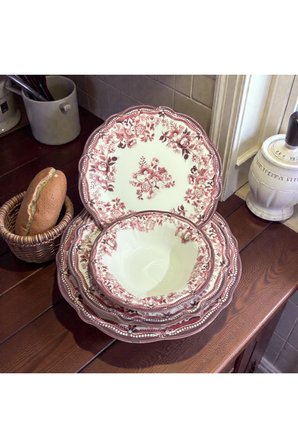 Porser Velour Maroon Fulya Yemek Seti 24 parça