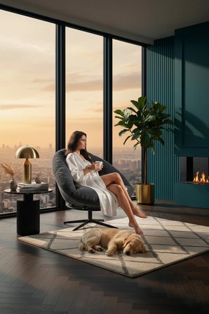 ELYSIA 360 Derece Dönen Mekanizmalı Tekli Koltuk Berjer & Yatak Olabilen Minder