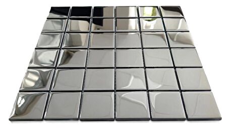 Mutfak tezgah arası Kristal Cam Mozaik. Cam ölçüleri: 48x48x4 mm. File ölçüsü: 30x30 cm. ( 1 Koli = 11 File Karo = 1 m2 Fiyatıdır )