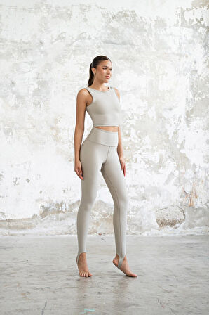 Topukdan Geçmeli Spor Tayt Fitness Ekstra Yüksek Bel