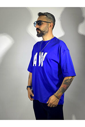 Aw Baskılı Oversize Erkek T-Shirt
