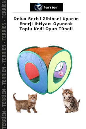 Delux Serisi Zihinsel Uyarım Enerji İhtiyacı Oyuncak Toplu Kedi Oyun Tüneli