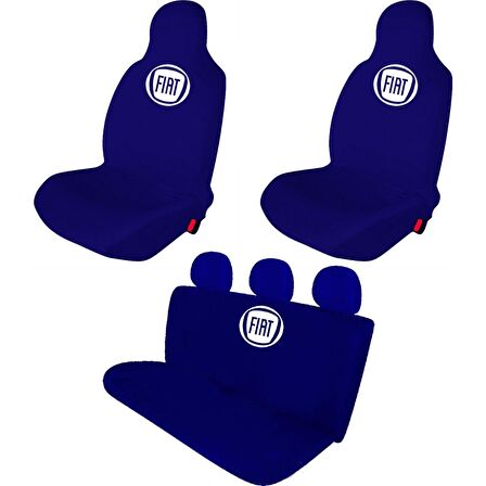 Fiat Linea Penye Oto Koltuk Kılıfı - Marka Logo Baskılı - Lacivert
