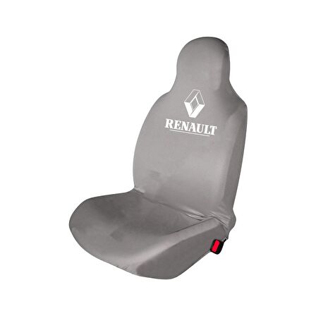 Renault Symbol Penye Oto Koltuk Kılıfı - Marka Logo Baskılı - Gri