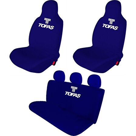 Tofaş Tempra Penye Oto Koltuk Kılıfı - Marka Logo Baskılı - Lacivert