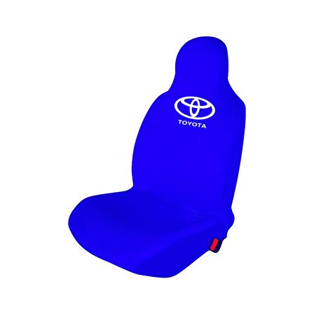 Toyota Corolla Penye Oto Koltuk Kılıfı - Marka Logo Baskılı - Mavi