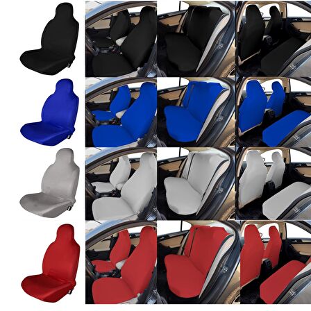 Volkswagen Caddy Penye Oto Koltuk Kılıfı - Marka Logo Baskılı - Gri