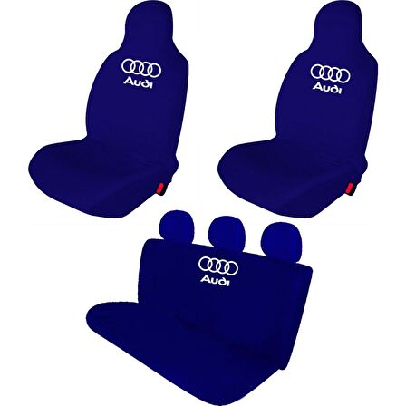 Audi A1 Penye Oto Koltuk Kılıfı - Marka Logo Baskılı - Lacivert