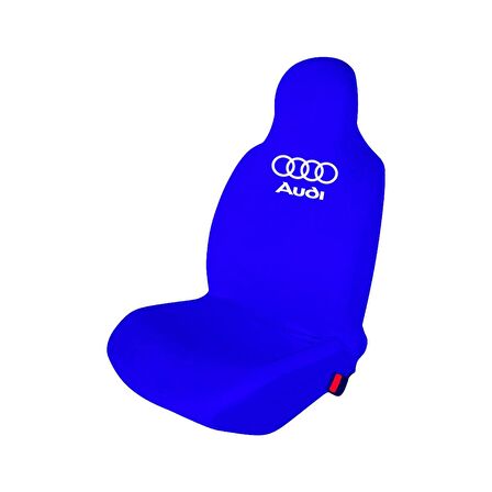 Audi A5 Penye Oto Koltuk Kılıfı - Marka Logo Baskılı - Mavi