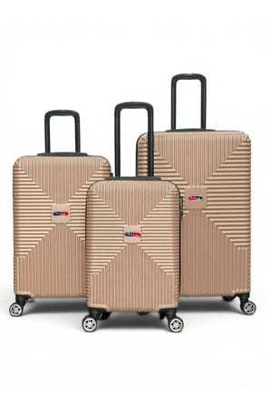 Quell Model 3’lü Kabin Boy + Orta Boy + Büyük Boy Gold Valiz Seti