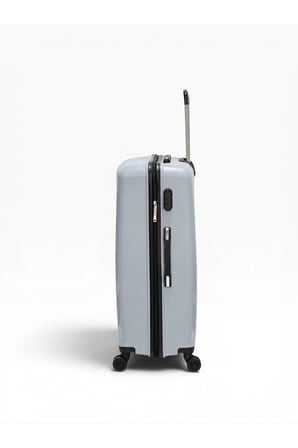 Çizgili Model 2’li Kabin Boy + Orta Boy Gri Valiz Seti