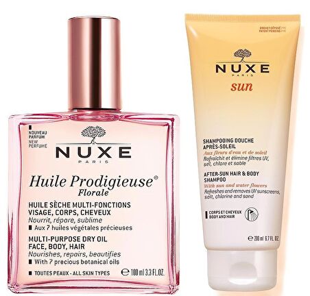 Nuxe Set 6 - Nuxe Huile Prodigieuse Floral 100 ml - Nuxe Sun Güneş Sonrası Şampuanı 200 ml