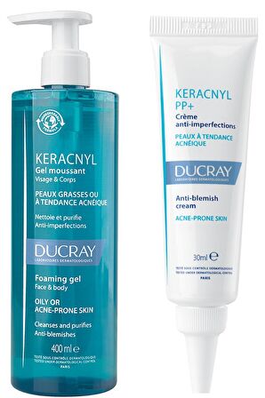 Ducray Keracnyl Yıkama Jeli 400 ml - Ducray Keracnyl PP+ Creme 30 ml