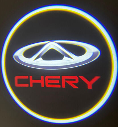 Chery Araçlar İçin Mesafe Sensörlü  Fotoselli Pilli Yapıştırmalı Kapı Altı Led Logo