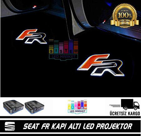 SEAT FR Araçlar İçin Pilli Yapıştırmalı Kapı Altı Led Logo