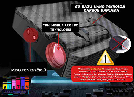 Yeni Megane Araçlar İçin Mesafe Sensörlü  Fotoselli Pilli Yapıştırmalı Kapı Altı Led Logo