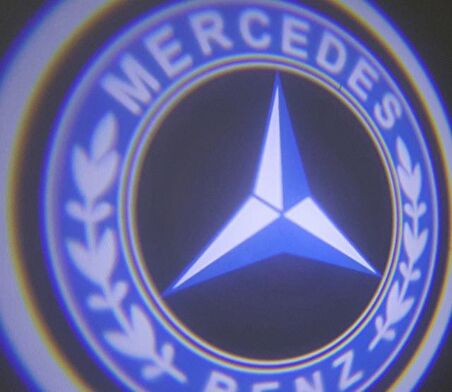 Mercedes-Benz Araçlar İçin Pilli Yapıştırmalı Mesafe Sensörlü Kapı Altı Led Logo