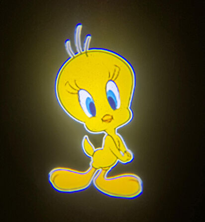 Tweety Logolu Mesafe Sensörlü  Fotoselli Pilli Yapıştırmalı Kapı Altı Led Logo