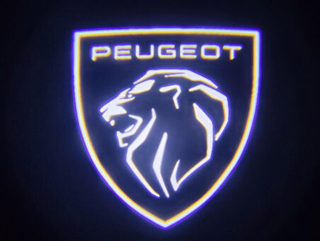 Yeni Peugeot Araçlar İçin Pilli Yapıştırmalı Kapı Altı Led Logo