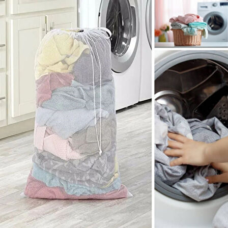 BUFFER® Büyük Boy File Çamaşır Torbası 80x100 cm | Hassas Yıkama Filesi | Yorgan, Perde, Nevresim Yıkama Torbası