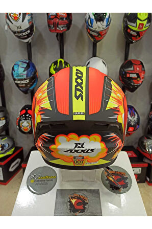 AXXIS Draken S Bombs A5 Mat Red Full Face Kapalı Kask