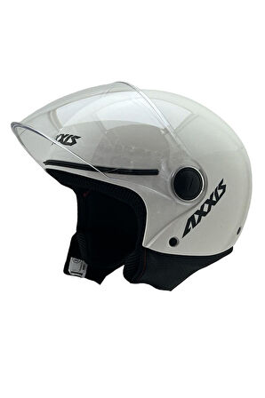 AXXIS SQUARE YARIM KASK SOLID A0 PARLAK BEYAZ