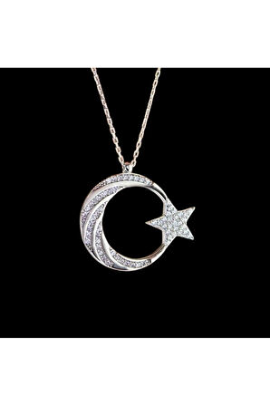 Modahilye 925 Ayar Gümüş Ayyıldız Kolye
