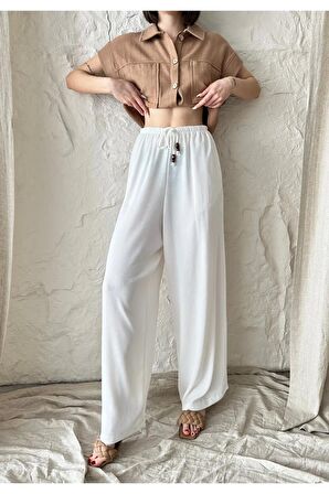 Beli ayarlanabilir, lastikli  yüksek bel pantolon