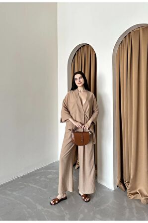 Düğme detaylı İki parça tasarım takım