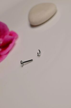 Çelik Ay Model Piercing Tragus Helix Kıkırdak