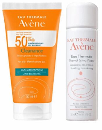 Avene Set 5 - Avene Solaire Cleanance Spf 50+ Yağlı Ciltler Için Güneş Koruyucu 50 Ml - Termal Su 50 Ml