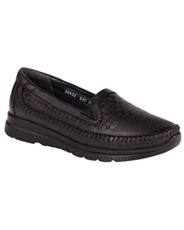 Forelli Eterna-G 29413 Kadın Siyah Comfort Deri Casual Ayakkabı