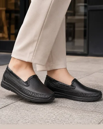 Forelli LADEN-G Kadın Siyah (36-41) Deri Comfort Ayakkabı