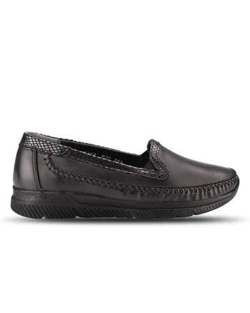 Forelli LADEN-G Kadın Siyah (36-41) Deri Comfort Ayakkabı
